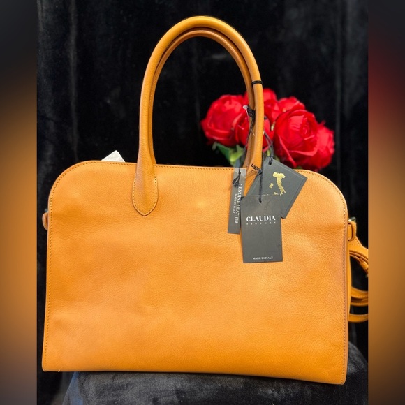 💛NWT- Claudia Firenze Caramel  look alike Margaux VIRAL GORGEOUS Leather Bag💛 - Picture 8 of 12